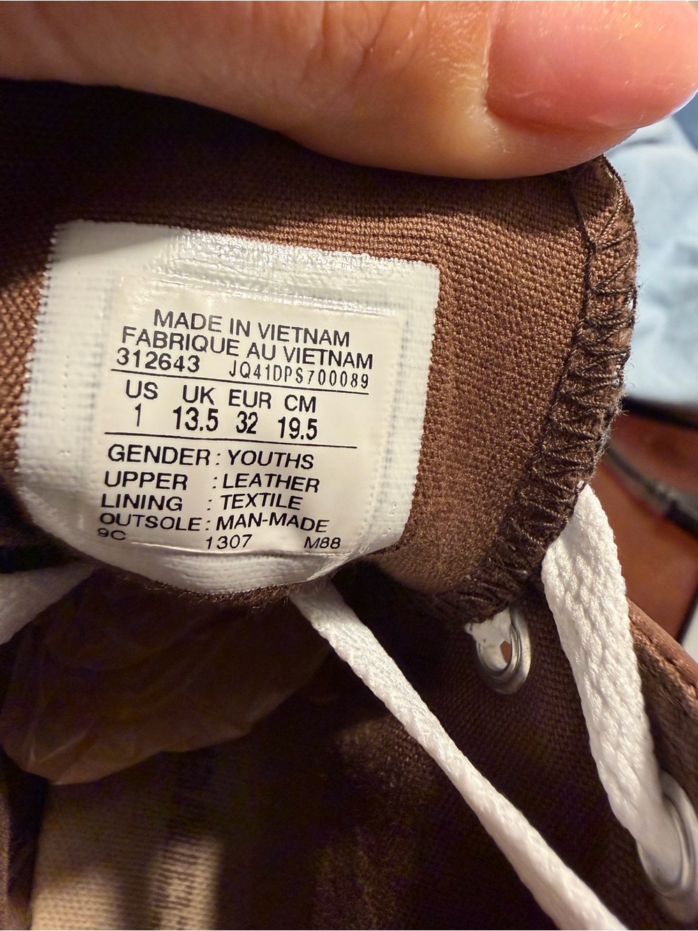 Converse All Star Brown Leather High Top Sneakers Youth Size 1 Boy’s - Picture 6 of 7